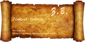 Zombai Bence névjegykártya