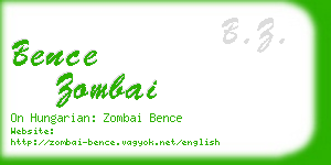 bence zombai business card